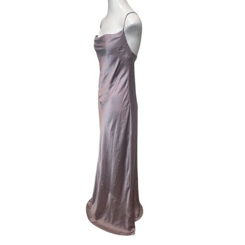 Show Me Your Mumu XS Tuscany Maxi Slip Dress Cowl Neck Dusty Purple Formal Satin - Picture 2 of 11